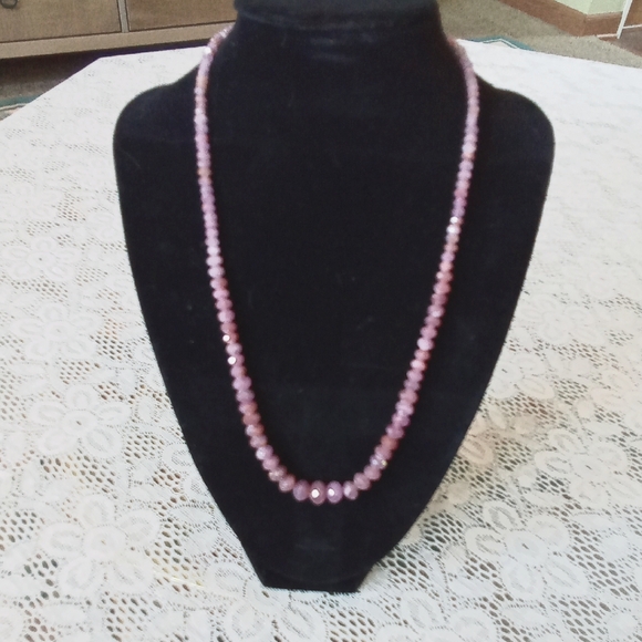 Pink Sapphire Sterling Silver Bead Necklace by Jay King